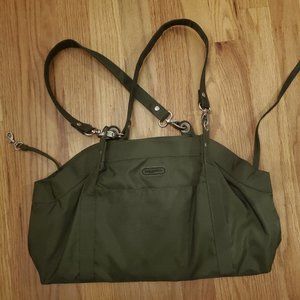 Baggallini satchel handbag olive army green EUC